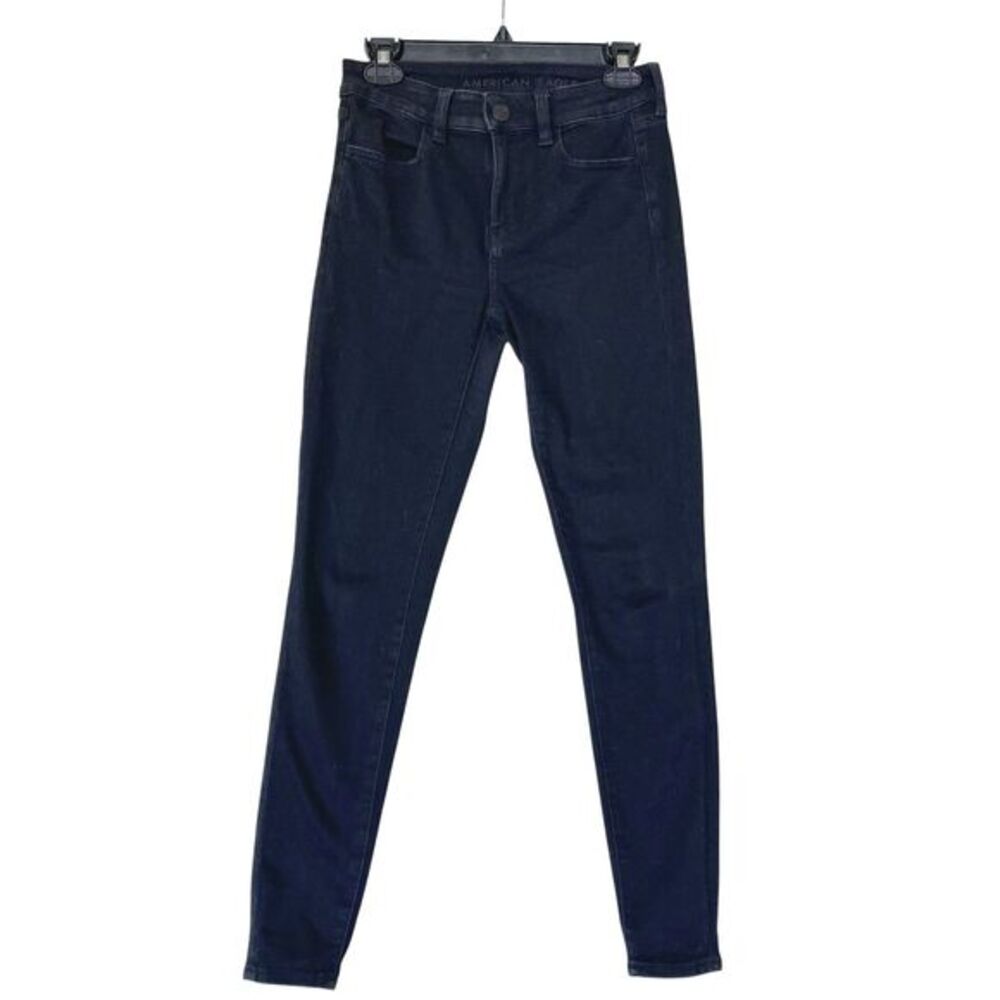American Eagle Womens Next Level Jegging Stretch High Rise Pants Black Sz 4